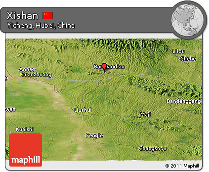 Satellite Panoramic Map of Xishan