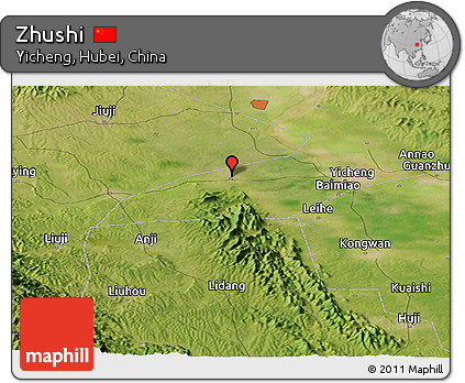 Satellite Panoramic Map of Zhushi