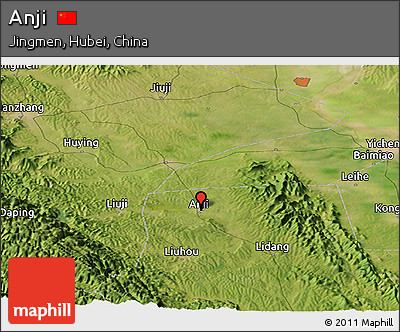 Satellite Panoramic Map of Anji