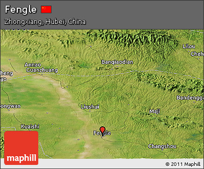 Satellite Panoramic Map of Fengle