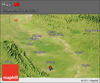 Satellite Panoramic Map of Huji