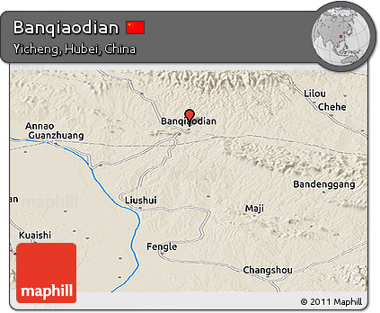Shaded Relief Panoramic Map of Banqiaodian