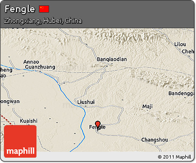 Shaded Relief Panoramic Map of Fengle