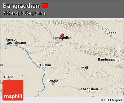 Shaded Relief Panoramic Map of Banqiaodian