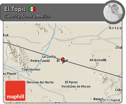 Shaded Relief 3D Map of El Topil