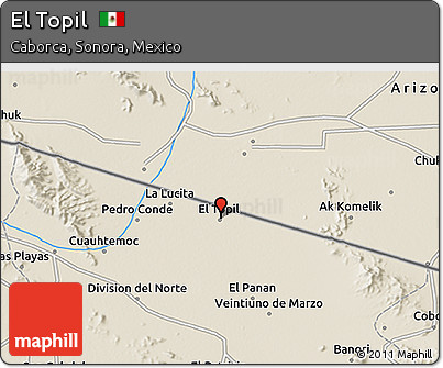 Shaded Relief 3D Map of El Topil