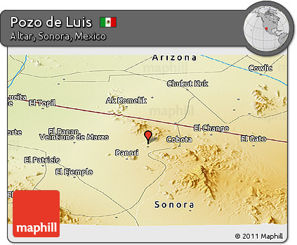 Physical Panoramic Map of Pozo De Luis