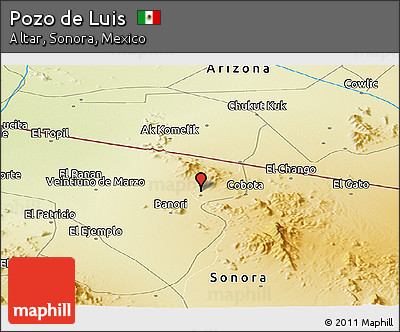 Physical Panoramic Map of Pozo De Luis