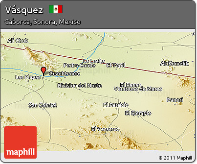 Physical Panoramic Map of Vásquez