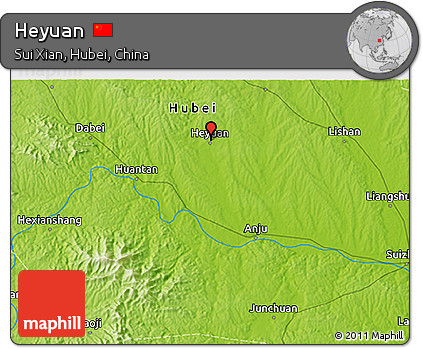 Physical 3D Map of Heyuan
