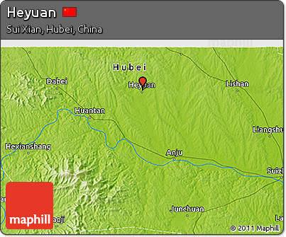 Physical 3D Map of Heyuan