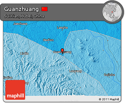 Political 3D Map of Guanzhuang