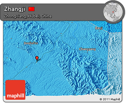 Political 3D Map of Zhangji