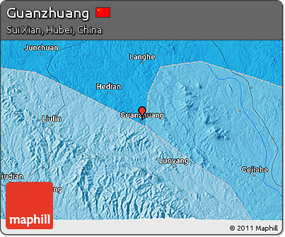 Political 3D Map of Guanzhuang