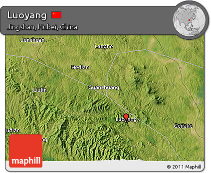 Satellite 3D Map of Luoyang