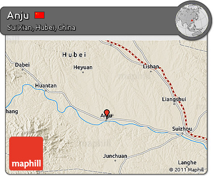 Shaded Relief 3D Map of Anju