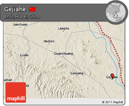 Shaded Relief 3D Map of Gejiahe