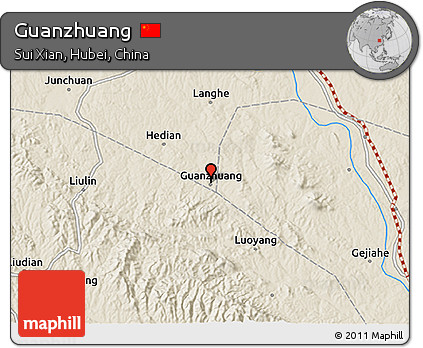 Shaded Relief 3D Map of Guanzhuang