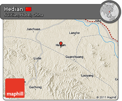 Shaded Relief 3D Map of Hedian