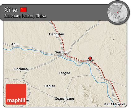 Shaded Relief 3D Map of Xihe