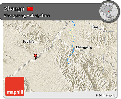 Shaded Relief 3D Map of Zhangji
