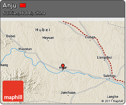Shaded Relief 3D Map of Anju