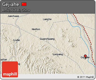 Shaded Relief 3D Map of Gejiahe