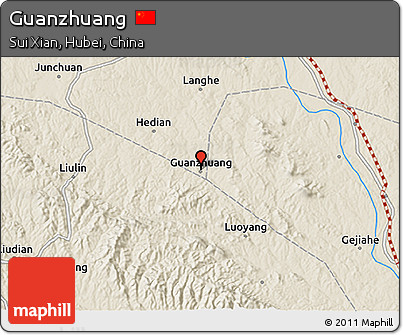 Shaded Relief 3D Map of Guanzhuang