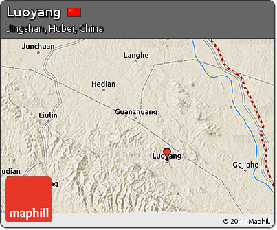 Shaded Relief 3D Map of Luoyang