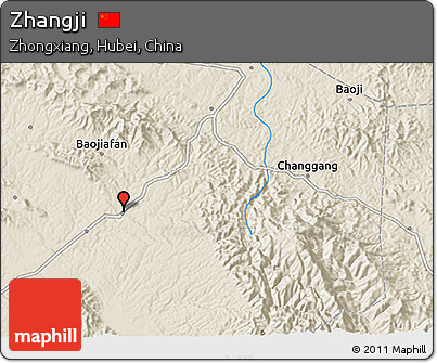 Shaded Relief 3D Map of Zhangji