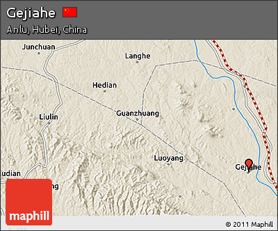 Shaded Relief 3D Map of Gejiahe