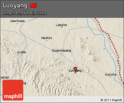 Shaded Relief 3D Map of Luoyang
