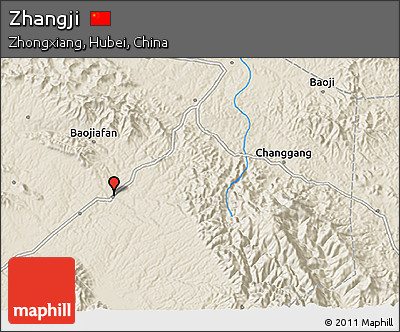 Shaded Relief 3D Map of Zhangji