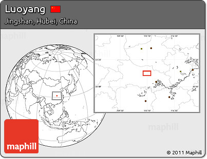 Blank Location Map of Luoyang