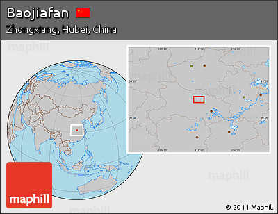 Gray Location Map of Baojiafan