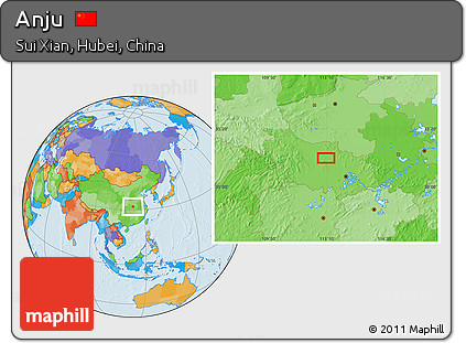 Political Location Map of Anju