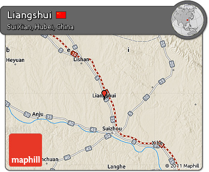 Shaded Relief Map of Liangshui