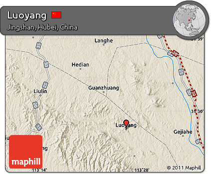 Shaded Relief Map of Luoyang