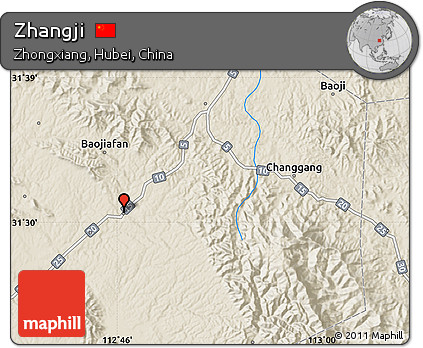 Shaded Relief Map of Zhangji