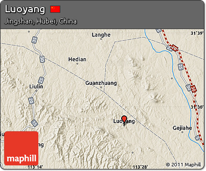 Shaded Relief Map of Luoyang