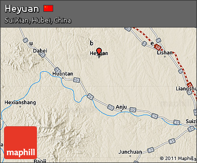 Shaded Relief Map of Heyuan