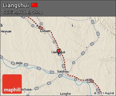 Shaded Relief Map of Liangshui