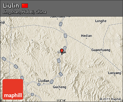 Shaded Relief Map of Liulin