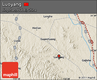 Shaded Relief Map of Luoyang