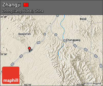 Shaded Relief Map of Zhangji