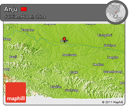 Physical Panoramic Map of Anju