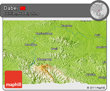 Physical Panoramic Map of Dabei