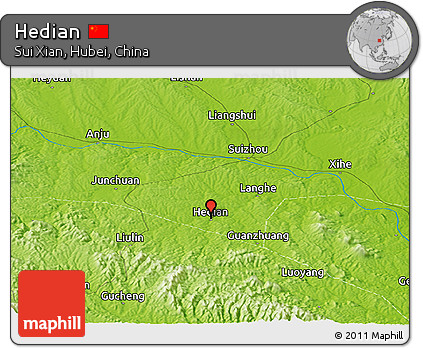 Physical Panoramic Map of Hedian