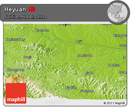 Physical Panoramic Map of Heyuan