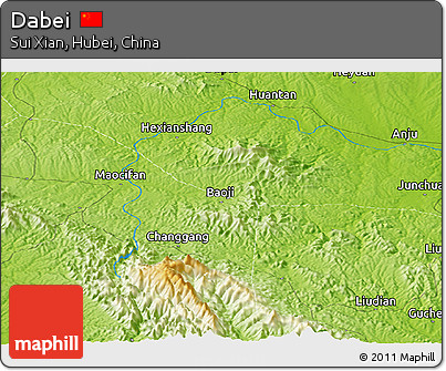 Physical Panoramic Map of Dabei